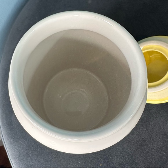 Rae Dunn by Magenta Tweet Heart Yellow & White Top Ceramic Jar Container - Picture 9 of 11